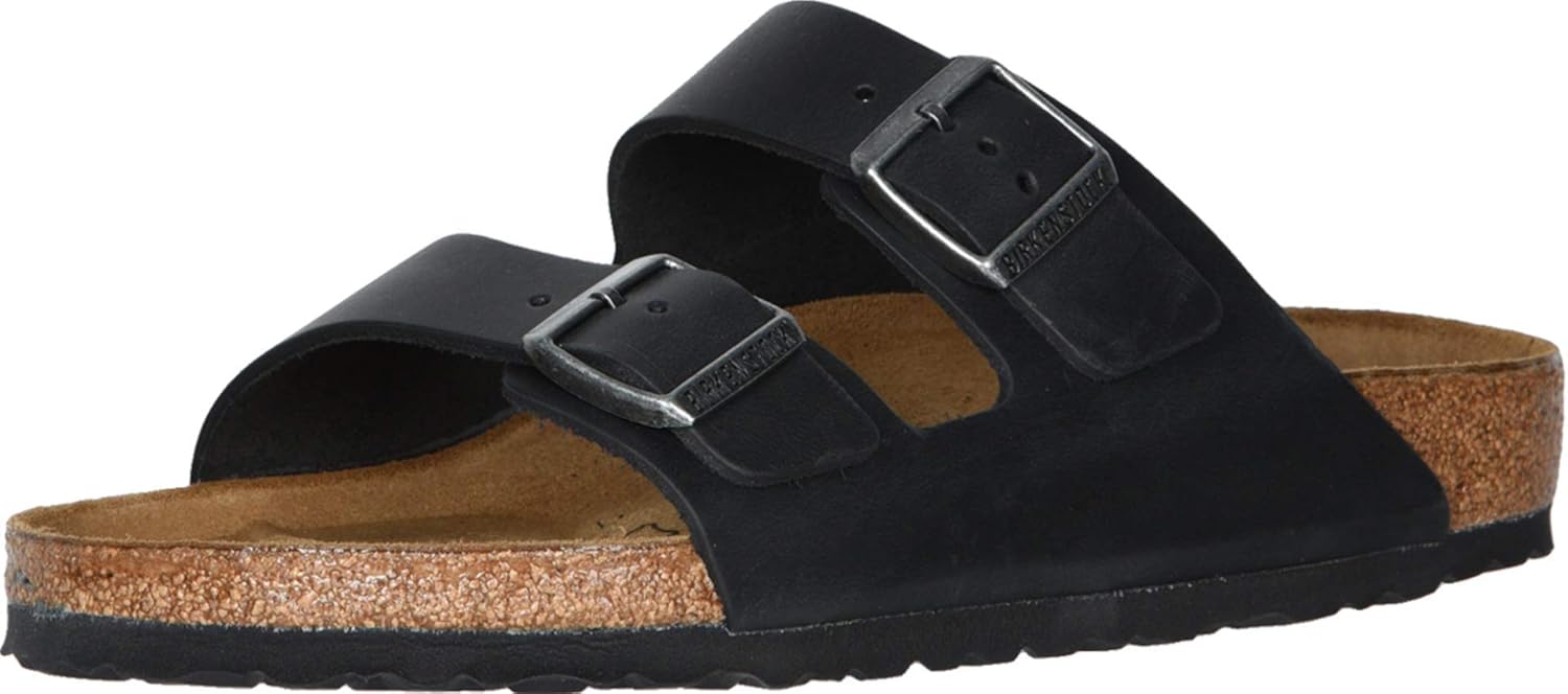  | BIRKENSTOCK Arizona - Oiled Leather (Unisex) Black Oiled Leather | Mules & Clogs