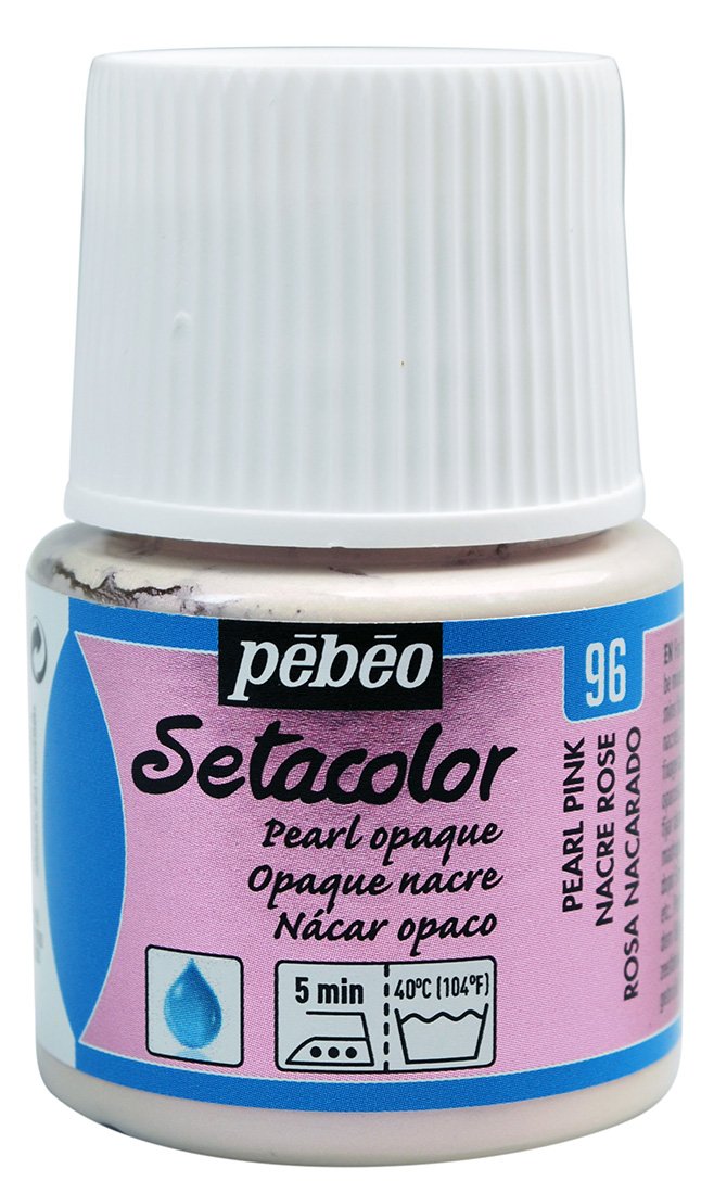 Pebeo 45 mm Setacolor Opaque Fabric Paint Bottle, Pearl Pink