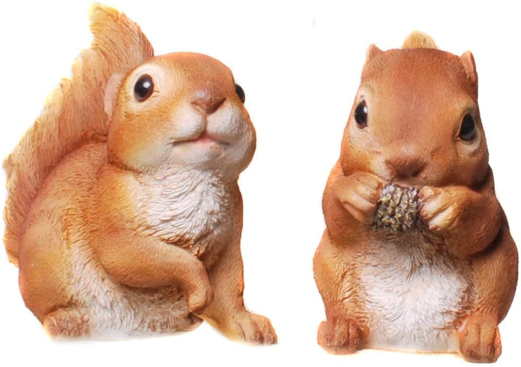 AKOOSY Eichhörnchen Gartenfigur - Realistische Deko Für Draußen