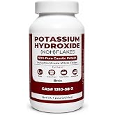 iDrain Potassium Hydroxide (KOH) Flakes 90% Pure Caustic Potash &ndash; Industrial Grade Lye for Soap Making, Biodiesel, Drain Cleaning &amp; Grease Traps &ndash; Resealable Container &ndash; 1 lb / 16oz.