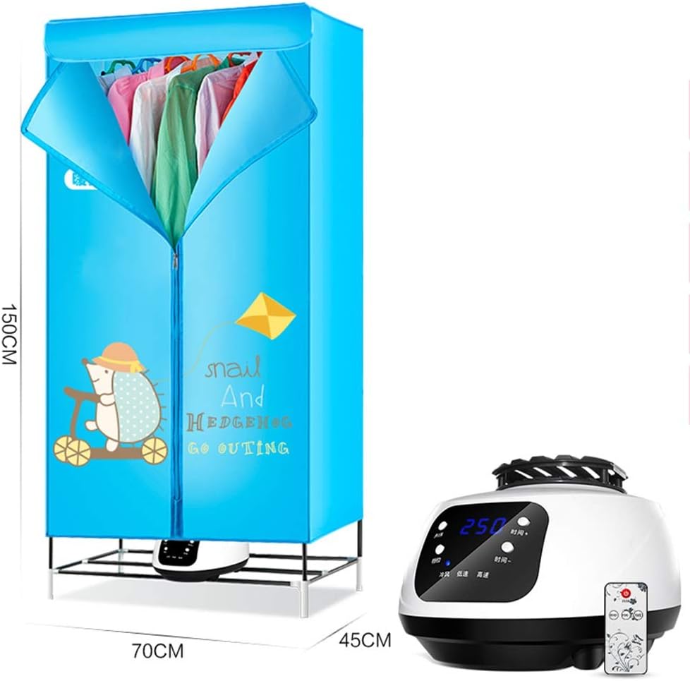 YXGH@ Portable folding cloth dryer 900W electric drying rack large capacity fast drying multifunctional wardrobe with heater, all accessories Dryer (Size : Remote control)