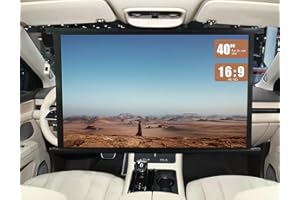 FEIJAZUM Projector Screen Small for Car, 40 inch 16:9, 4K HD, Portable Projection Screen Retractable, Manual Pull Down and Roll Up Mini Screen, Fitting Car, SUV, RV and More (Manual Rolling)