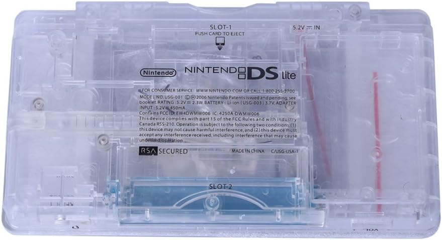 Transparent NDSL replacement Case, Full Repair Parts Replacement Housing Shell Case Kit for Nintendo DS Lite NDSL, Buttons and Parts
