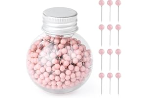 Pnytty 600pcs Sewing Pins Straight Pin for Fabric, 0.63in Quilting Pins, Small Straight Sewing Pins with Colored 4mm Ball Head for Decorating, Dressmaking and Sewing Project(Pink)