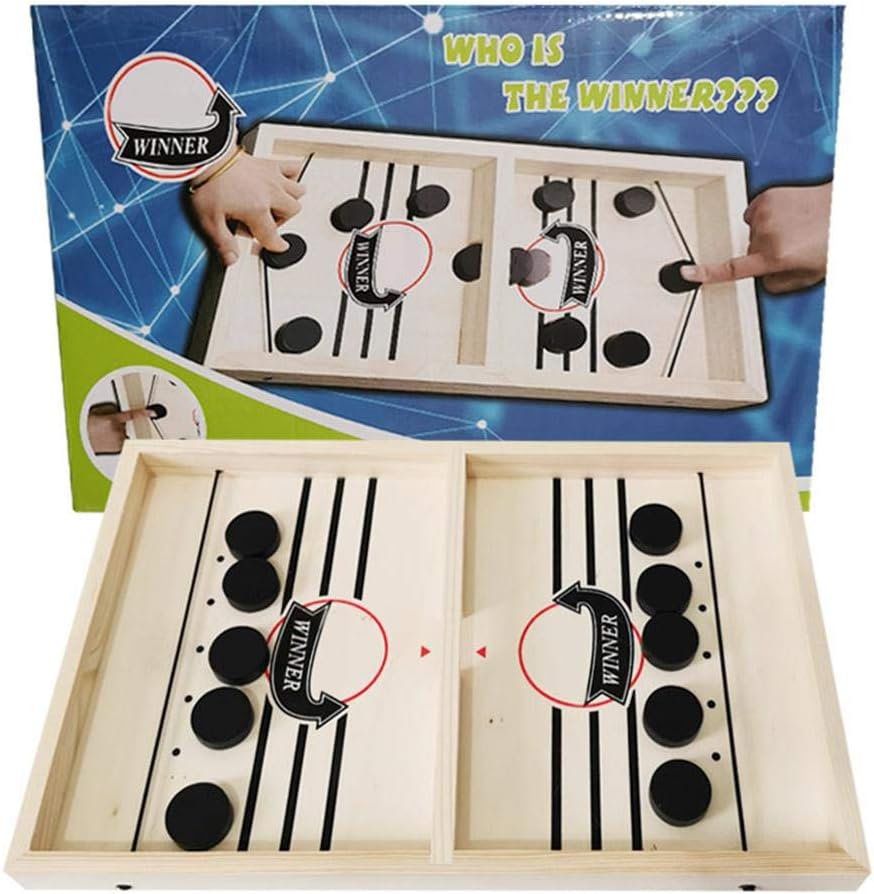 Fast Sling Puck Game, Wooden Slingshot Board Game, Family Tabletop Board Games, Indoor Fun Puzzle Toy Party Supplies for Kids & Adults, Large Size