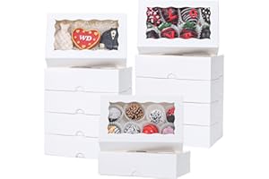 TEMLQPACK 25pcs 7x4.3x2 Inches White Chocolate Covered Strawberries Boxes Cookies Boxes Cakesickle Boxes Chocolate Truffle Boxes Treat Boxes Cake Pop Boxes Bakery Boxes for Christmas Valentine's