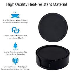 Silicone Coaster Set of 6 Pieces with Silicone Cup