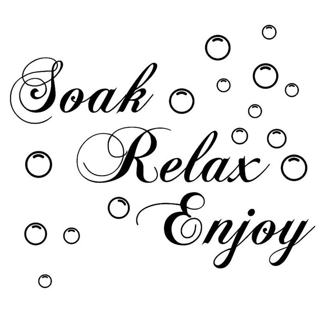 Soak Relax Enjoy Wall Decal Sticker Removable Home Bathroom Background Decor