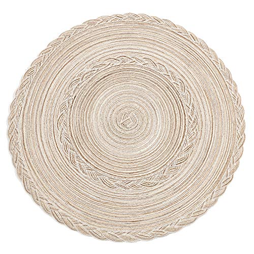 SHACOS Round Placemats Set of 6 Braided Placemats Bordered for Dining Tables Wedding Holiday Party ( - //medicalbooks.filipinodoctors.org