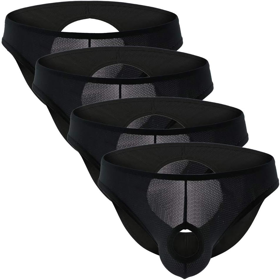 CSMARTEMens Sexy Hollowed Pouch Thong Underwear Pack