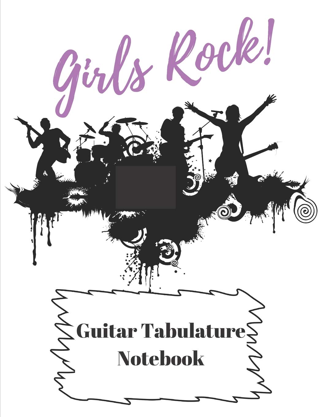 Girls Rock! Guitar Tabulature Notebook: Blank Guitar Tab Book and Song Writing Lyrics Journal