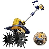Cordless Tiller Cultivator Compatible with Dewalt 20V Battery, Electric Garden Tiller w/270 RPM, 48 Steel Tines, 8.7" Tilling