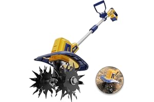 Cordless Tiller Cultivator Compatible with Dewalt 20V Battery, Electric Garden Tiller w/270 RPM, 48 Steel Tines, 8.7" Tilling