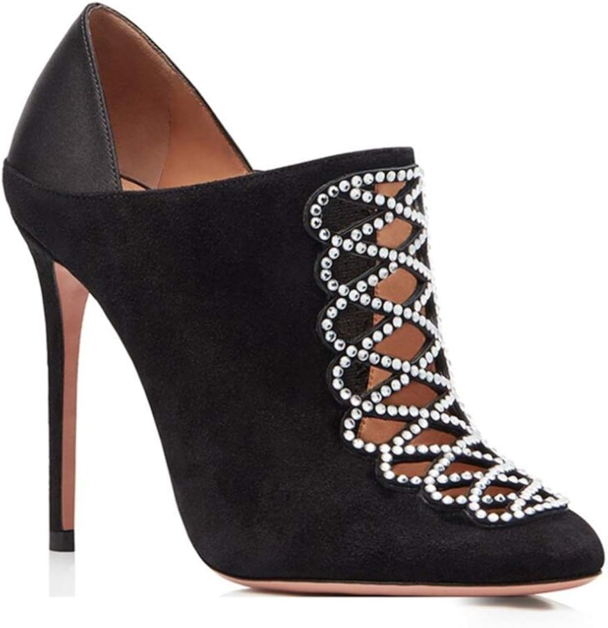 Shiney Women's HighHeeled Ankle Boots Stiletto Heels Suede Short Boots