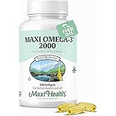 Omega 3 Supplement - Omega-3 Fish Oil 2000mg - Natural Source of EPA & DHA - Heart, Brain & Joint Health - Kosher Certified Wild Caught Marine Fish - 200 Vegetarian Softgels by Maxi Health