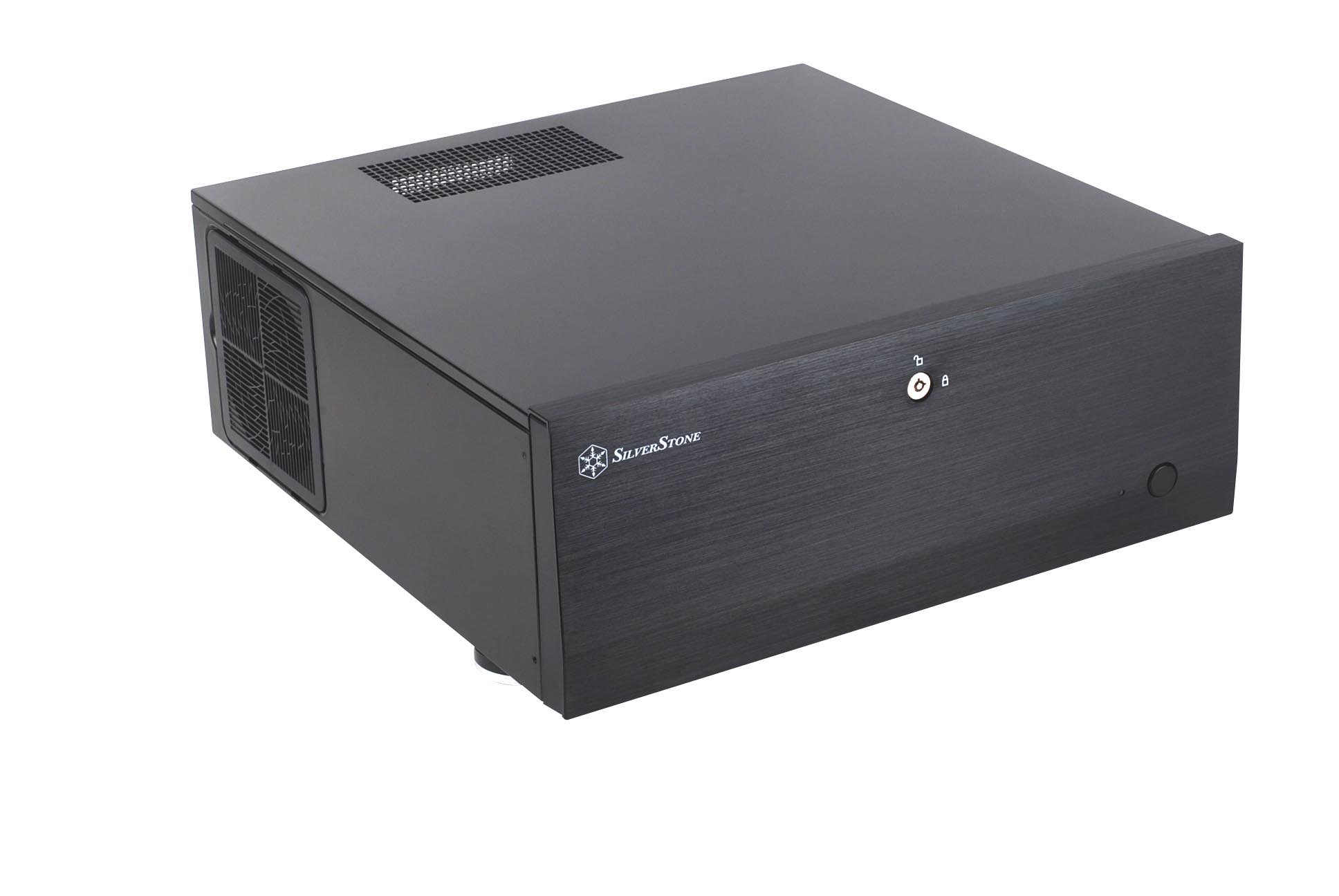 SilverStone Technology GD07B Home Theater Computer Case with Lockable Aluminum Front Panel for E-ATX/ATX/Micro-ATX Motherboards GD07B-x