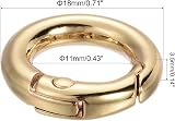 PATIKIL 5pk 18x11x3.5mm Zinc Alloy Spring Gate O Rings Light Gold Keyring Buckle view 2