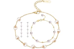 SMUOBT 4PCS Pearl Jewelry Set,Bridal Pearl Imitation Pearl Necklace Bracelet Set for Wedding,Charming Women's Girlfriend Wedding Birthday Anniversary