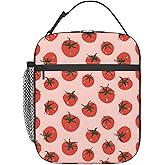 Plistiz Tomato Lunch Box for Women Men, Insulated Lunch Box, Reusable Lunch Bag for Office, Work, Picnic, Travel