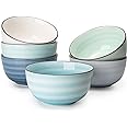 Sweese Cereal Bowl - 20 Oz Soup Bowls Set of 6 for Cereal, Snack, Rice, Salad, Side Dishes, Porcelain Bowls for Kitchen Decor, LEAD & CADMIUM FREE, Multicolor, Cool Assorted Colors