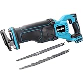 Cordless Reciprocating Saw for MaKITA 18V Battery, Power Recipro Saw Brushless Motor 0-4000SPM for Wood, Metal, PVC Pipe, Lig
