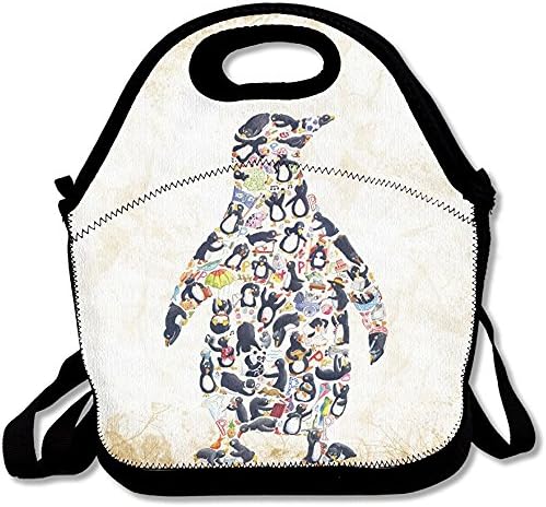 staromia Cool Penguin Lunch Bag Lunch Tote Lunch Box Handbag For Kids And Adults