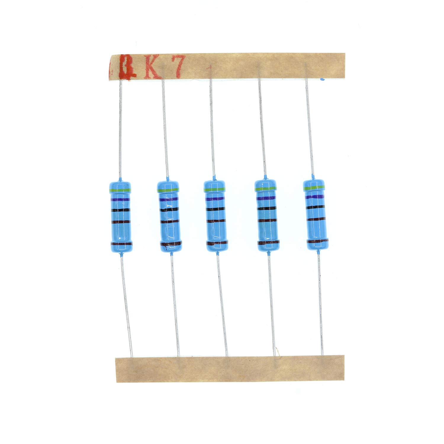 HUABAN 50PCS 2 Watts 2W 4K7 Ohm 1% Metal Film Resistor