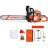 20-Inch 62cc Gas Powered Chainsaw Gasoline Powered Chain Saws 4.2HP 2 Cycle Petrol Chainsaw Handheld Cordless Petrol Chain Sa