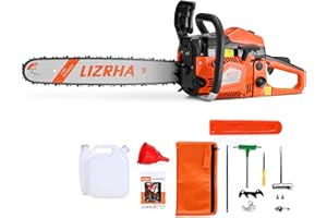 20-Inch 62cc Gas Powered Chainsaw Gasoline Powered Chain Saws 4.2HP 2 Cycle Petrol Chainsaw Handheld Cordless Petrol Chain Sa