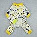 Fitwarm Summer Pineapple Dog Pajamas Pet Clothes Cat Shirts Jumpsuits Apparel Yellow Small