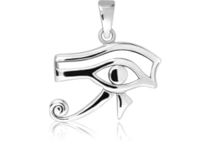 W | S WITHLOVE SILVER WithLoveSilver 925 Sterling Silver Heart Ancient Egyptian Eye of Ra Good Luck Pendant