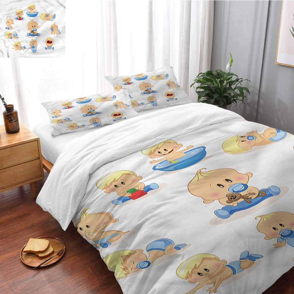 superior-shop Baby (1 Duvet Cover + 2 Pillow Sham) Goofy Infnat Boy Crying Full Size(80x90 Inch) Quilt Cover and Shams 3pc Bedding Set