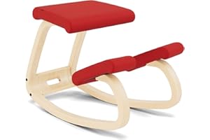Varier Variable, The Original Kneeling Chair, Ergonomic Chair, Natural/Red, 10 Year Warranty, Design by Peter Opsvik