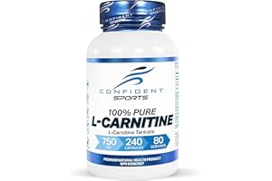 Confident Sports L-Carnitine Tartrate - Easy to Swallow Pre-Workout L-Carnitine Capsules to Help Aid Muscle Recovery Process 