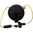 YOJOE 30 Ft Retractable Extension Cord Reel, 16/3 SJTW Power Cord with 3 Electrical Outlets and 10 Amp Circuit Breaker, Ceiling or Wall Mount, Adjustable Stopper,Yellow