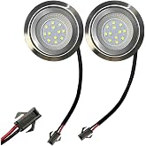 ADZJOY 2PCS EL SM YL Female Connector Kitchen Range Hood Bulbs, 1.5-2W 68mm 12V 24V 110V 220V, for Kitchen Closet Light, 20W Halogen Equivalent(Warm White,SM Connector_12V)