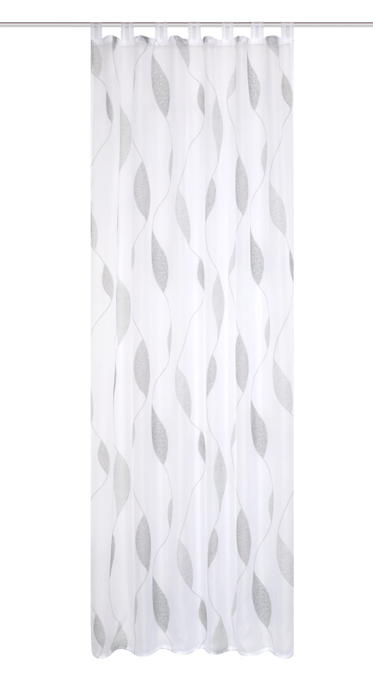 HOMEbasics 49462 Paolo Tab-Top Curtain Transparent Printed Stone 245 x 140 cm