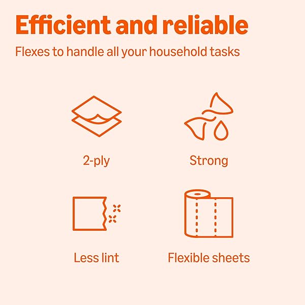 AMAZON BASICS 2-PLY FLEX-SHEETS PAPER TOWELS, 2 BASICS ROLLS = 6 REGULAR ROLLS, EVERYDAY VALUE WITH 150 SHEETS PER ROLL, PACKAGING MAY VARY