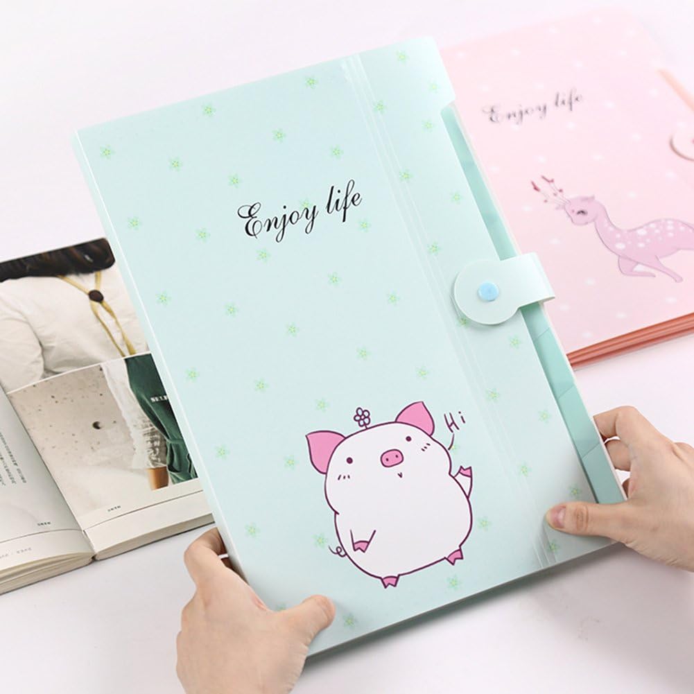 KINARY 5 Pockets Expanding File Folder Accordion Document Organizer Letter A4 Size Paper