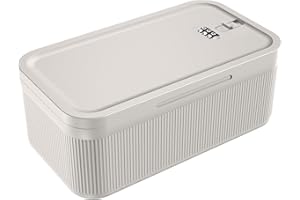 ySky Lockable Storage Box with Combination Code - Secure Medicine Safe, Phone Jail & Snack Container for Refrigerator, Home, Office, Travel - Durable Multi-Purpose Lock Box (Cream)