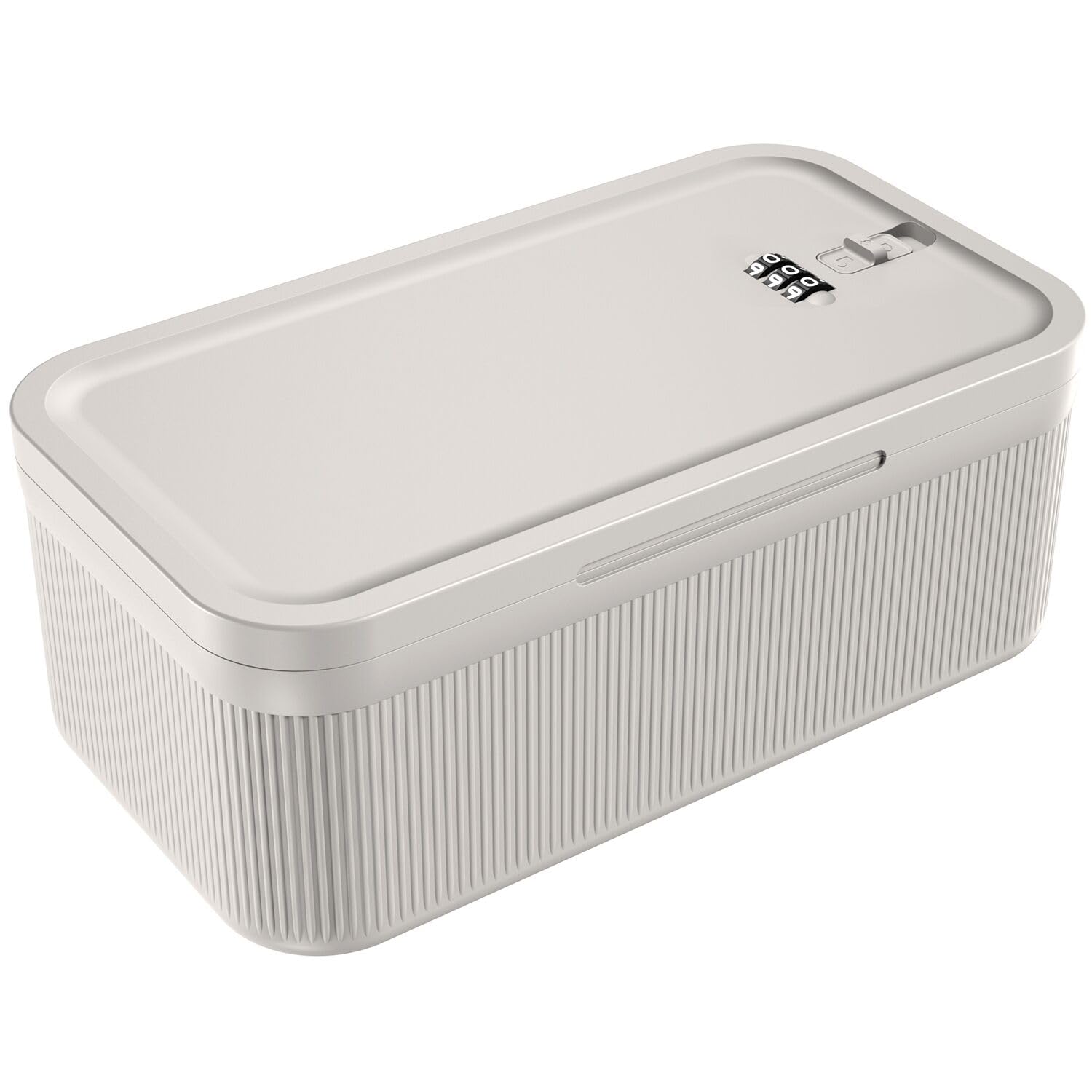 Photo 1 of ySky Lockable Storage Box with Combination Code - Secure Medicine Safe, Phone Jail & Snack Container for Refrigerator, Home, Office, Travel - Durable Multi-Purpose Lock Box (Cream)