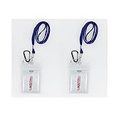 2 Pk VAS Waterproof Cruise Ship Travel Cash, ID, Credit / Debit Card & Key Holder - POLY ROYAL BLUE 3/8" Lanyard, #5 Carabiner With RFID Protection -