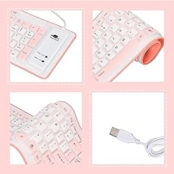 Atzuofan USB Wired Silicone Keyboard, Portable