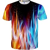 Hgvoetty Unisex 3D Print Shirts Colorful Space Graphic Tees for Men Women Teens