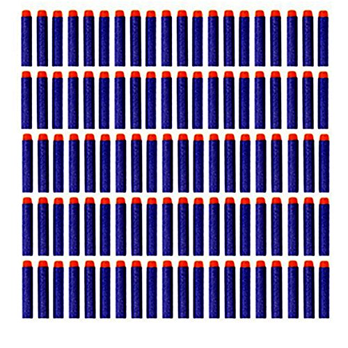 100 pcs refill bullet 7.2cm blue foam darts for nerf n-…