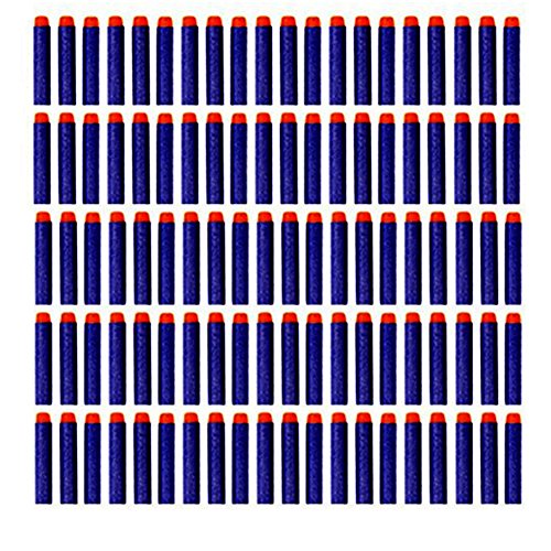 100 Pcs Refill Bullet 7.2cm Blue Foam Darts for Nerf N-strik