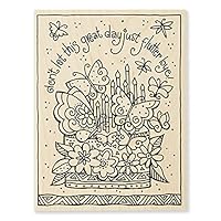 Stampendous LBR013 Laurel Burch Wood Stamp, Flutterbye Cake