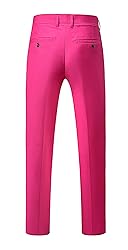 MOGU Mens Pink Suits Slim Fit 3 Piece US Size