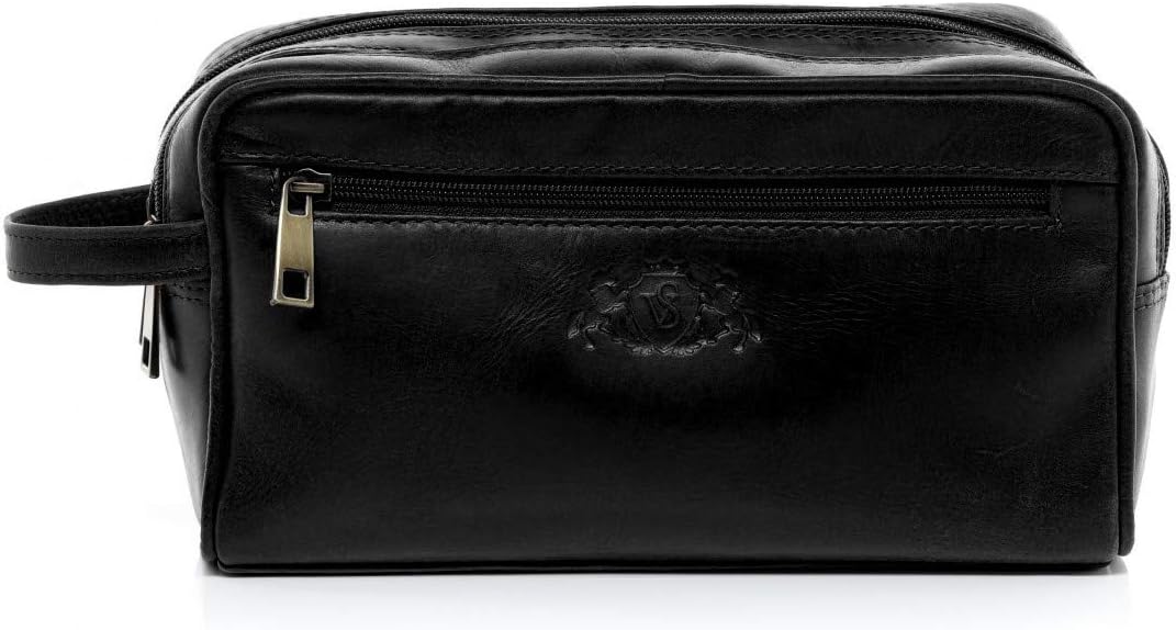 SID & VAIN wash Bag GATWICK Large Travel Overnight Wash Gym Shaving Bag for Men's Or Ladies Real Leather Toiletry Bag Leather Bag Women and Men - Image 3