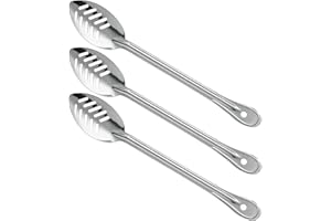 OCS Parts Professional Series Slotted Long Handle Cooking Spoon | Stainless Steel Stirring and Basting Spoon for Home and Commercial Kitchens | Perfectly Drains Liquid and Sauces (3, 15-Inch)